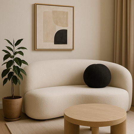 Poduszka czarna polyester Leith LET76BL