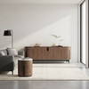 Komoda do salonu minimalistyczna orzech włoski czarne nóżki Silario SA01
