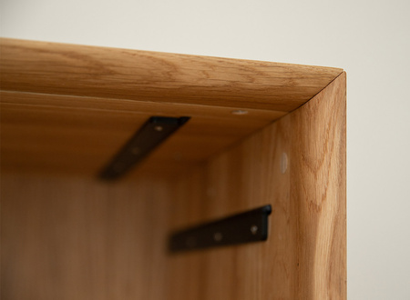Szafka RTV dębowa ze szkłem duża Modern Loft Katmandu PLMOL07S