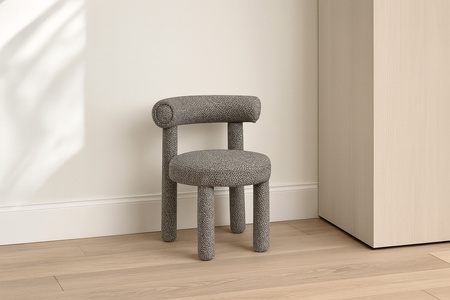 Krzesło tapicerowanie szare z oparciem Leith LET77GR