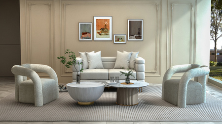 Stolik kawowy okrągły biały Modig M68