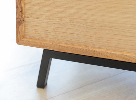 Szafka RTV dębowa ze szkłem duża Modern Loft Katmandu PLMOL07S