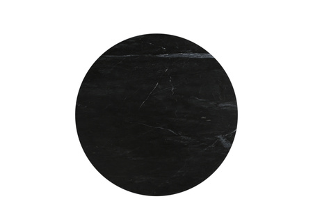 Marmoholz Treviso – Stolik Kawowy | Czarny Marmur & Czarny Mango | Ø70 cm