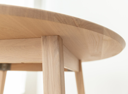 Stół okrągły dębowy 110 cm bielony Orbetello Katmandu KULS110B