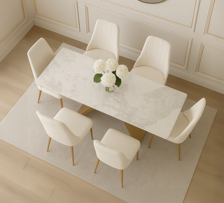 Krzesło tapicerowane jasne złote nogi Modig M4-10