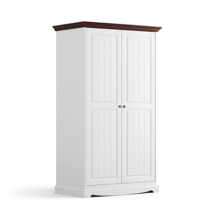 Szafa biała 2d Belluno Elegante z blatem w kolorze orzecha Katmandu PL011B/O