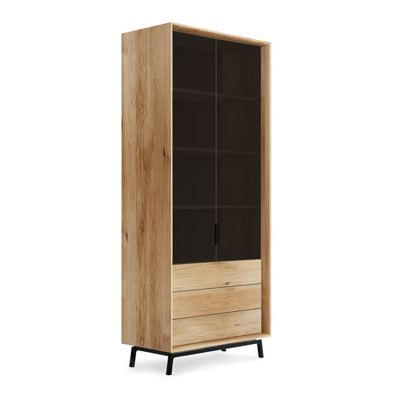 Regał dębowy ze szkłem Modern Loft Katmandu PLMOL10S
