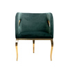 Morello 55/59/78cm elitarny zielony fotel welurowy na złotych nóżkach TG-317 gold/green