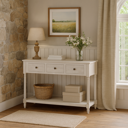 Konsola biała z szufladami Livorno LIV080-W