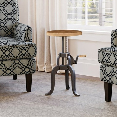 Stolik w minimalistycznym stylu Avola AV1730-63 naturalne drewno nogi czarne stalowe