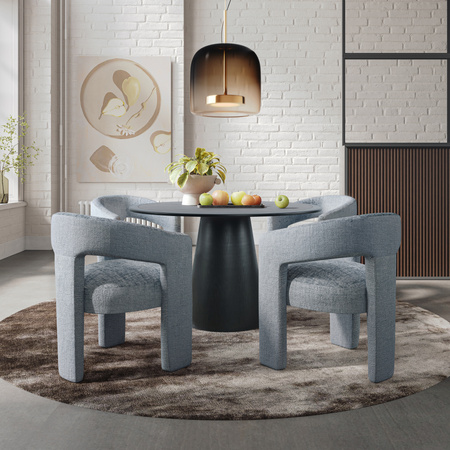 Stół drewniany okrągły do jadalni w nowoczesnym stylu czarny 127cm Avola AV2271-50B