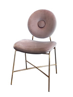 Krzesło do jadalni różowe Rossario 50/95/48cm na złotym misternym stelażu welurowe TG-348-18