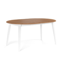 Stół okrągły rozkładany 110+50 cm Belluno Elegante biały+dąb Katmandu PL041B/D_50