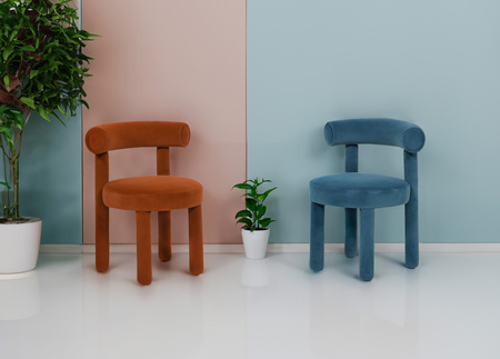 Krzesło tapicerowane niebieskie Leith LET77B