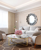 Stolik kawowy do salonu Pelio glamour z blatem z białego marmuru osadzony na złotym stelażu 90/90/42 cm TG-321-1 gold/white