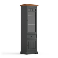 Witryna sosnowa wąska grafit - dąb Belluno Elegante Katmandu PL014G/D