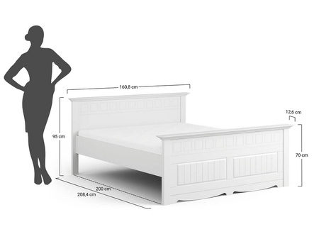 Łóżko białe z drewna Belluno Elegante 140cm Katmandu PL018B