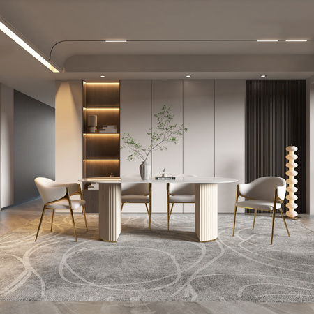 Krzesło tapicerowane jasne złote nogi Modig M5-10