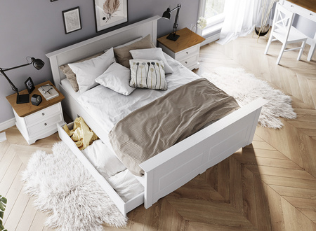 Szafka nocna biała / dąb Belluno Elegante  Katmandu PL013B/D