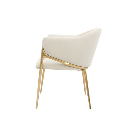 Krzesło tapicerowane jasne złote nogi Modig M5-10