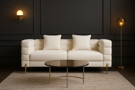 Sofa jasna z poduszkami Nua N49-1