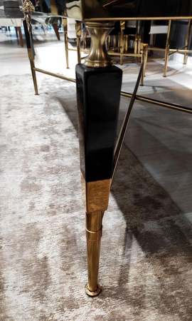 Stolik kawowy Monaco glamour 130/70/45cm z symbolem lwa czarno-złoty, marmur TC031_2