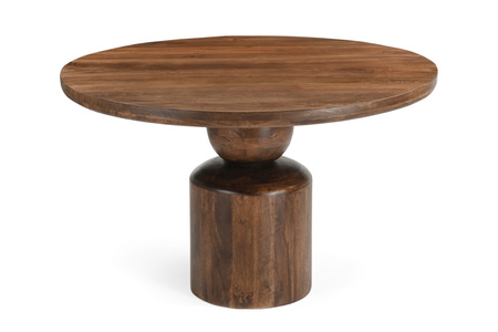 Marmoholz Perugia – Stół do jadalni | Ciemny Brąz Mango | Ø120 cm