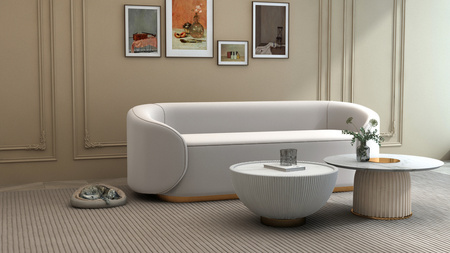 Stolik kawowy okrągły biały Modig M68