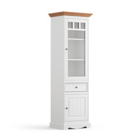 Witrynka sosnowa wąska Belluno Elegante biała/dąb  Katmandu PL014B/D
