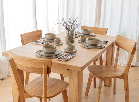 Rozkładany stół dębowy Lanciano 160x90 Katmandu LANCIANO160X90