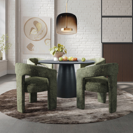 Stół drewniany okrągły do jadalni w nowoczesnym stylu czarny 127cm Avola AV2271-50B
