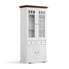 Witryna sosnowa 2d Belluno Elegante biała/orzech  Katmandu PL015B/O