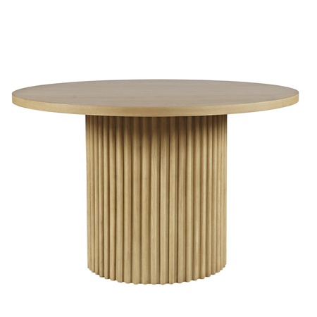 Stół drewniany okrągły do jadalni w nowoczesnym stylu jasne drewno 122cm Avola AV2421-48