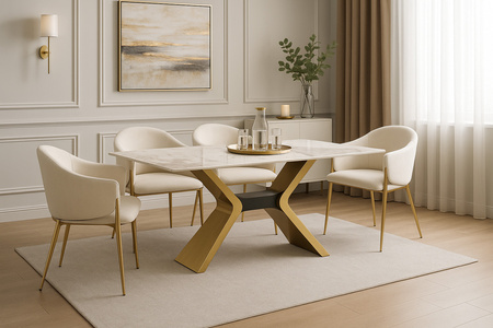 Stół do jadalni w nowoczesnym stylu  prostokątny złote nogi 180cm Modig M40