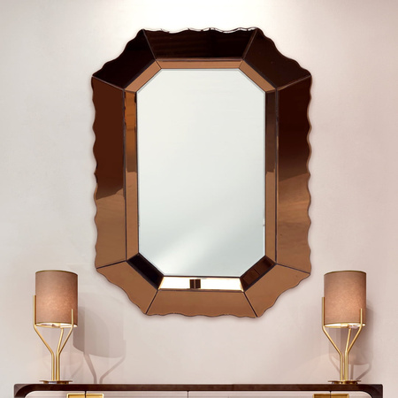 Lustro nowoczesne Mirano 60/90cm w błyszczącej złotej ramie eleganckie dekoracyjne AHM15047