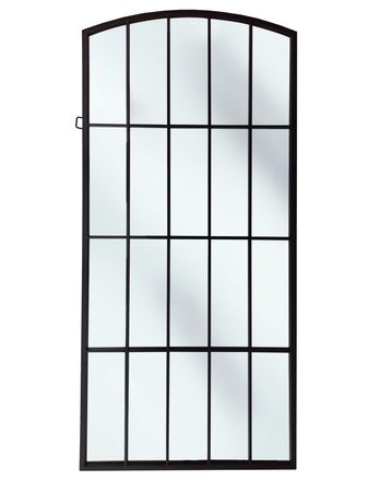 Lustro nowoczesne w stylu industrialnym okienne Manhattan 170/76cm w stylu loft z czarnymi szprosami i stalową ramą AHS18039L