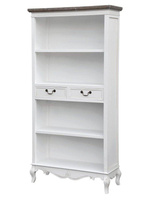 Regał wysoki z pułkami biały rustykalny Rimini White RIW02