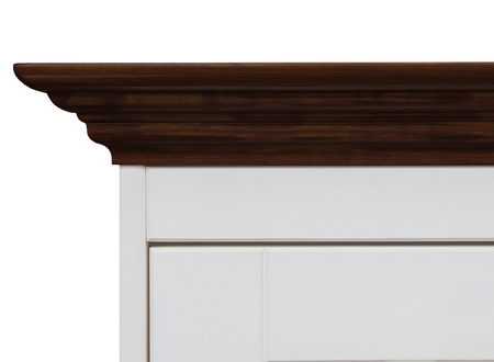 Witrynka sosnowa wąska Belluno Elegante biała/orzech  Katmandu PL014B/O