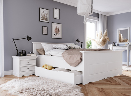 Łóżko białe z drewna Belluno Elegante 160cm Katmandu PL019B