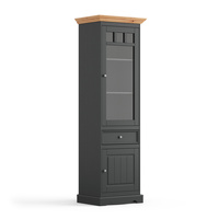 Witryna sosnowa wąska grafit - naturalna sosna Belluno Elegante Katmandu PL014G/P
