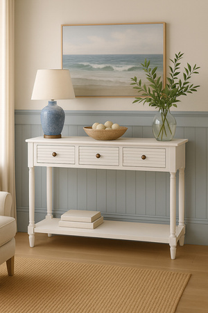 Konsola biała z szufladami Livorno LIV080-W