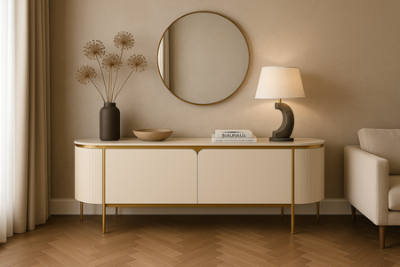 Komoda szafka RTV kremowa złota Stilig ST120