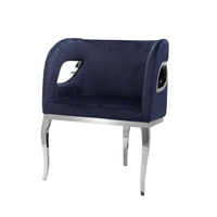 Fotel welurowy Morello 55/59/78cm ciemnoniebieski na srebrnych nóżkach TG-317 silv/darkblue