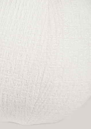 Poduszka ozdobna kula welur biała polyester Leith LET76W