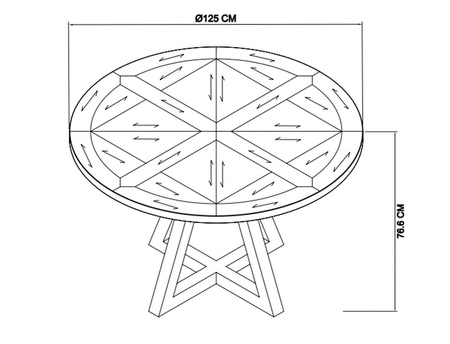 Stół drewniany w nowoczesnym loftowym stylu okrągły 125cm Indus IN09-0
