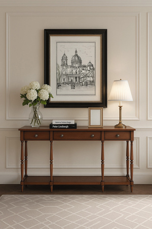 Konsola brązowa z szufladami Avola AV1632-60