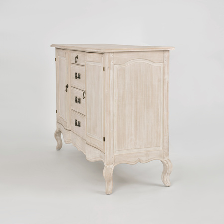 Komoda drewniana z szufladami jasnobeżowa Venezia Bianco VEB803K 