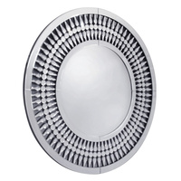 Lustro okrągłe glamour Marzano 80cm w dekoracyjnej ażurowej ramie ozdobionej kryształkami 16JZ112/80x80