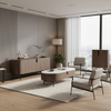 Komoda do salonu minimalistyczna orzech włoski czarne nóżki Silario SA01