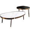 Stoliki kawowe Somma glamour 110/70/37cm i 55/55/47cm z ceramicznym i szklanym blatem 117_black/white
